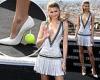 Zendaya stuns in a plunging silver pleated mini dress and special tennis ball ... trends now