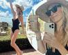 Molly Sims showcases her incredible figure in black bathing suit as she enjoys ... trends now