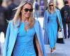 Amanda Holden goes braless in a clinging blue dress with a keyhole cut-out as ... trends now