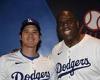sport news Magic Johnson and Shohei Ohtani pose for a picture at the LA Dodgers' defeat by ... trends now