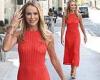 Amanda Holden showcases her toned figure in an elegant coral red dress as she ... trends now