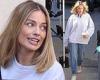 Margot Robbie looks comfortable in baggy jeans and an oversized sweatshirt as ... trends now