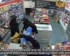 Shocking moment masked gang threatens elderly shopkeeper with a gun and tries ... trends now