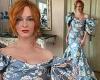 Inside Christina Hendricks' wedding weekend: Mad Men star wears busty blue and ... trends now