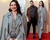 Hayley Atwell looks typically stylish in a grey suit as she poses with fiancé ... trends now