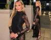 Amber Turner puts on a sexy display in a lacy skintight black dress as she ... trends now