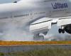Scary video shows Lufthansa Boeing 747 bounce hard off LAX runway twice during ... trends now