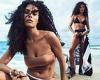 Tina Kunakey flashes her washboard abs in a black bikini as she poses for ... trends now