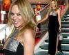 Kylie Minogue plays peekaboo in sparkling black dress as she's honored at the ... trends now