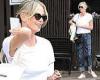 Charlize Theron cuts a casual figure in a T-shirt and patterned jeans after ... trends now