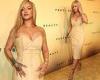 Rihanna puts on a VERY busty display in a sexy sand-coloured dress as she ... trends now