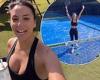 Eva Longoria shows off her toned physique in a black sports bra during a padel ... trends now