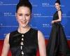 Rachel Brosnahan is a radiant beauty in a chic black sleeveless gown as she ... trends now
