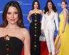 Sophia Bush turns up the glam in a sculpted black and gold gown with radiant ... trends now