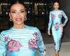 Dolores Catania, 53, shows off her slim frame in rose patterned bodycon dress ... trends now