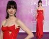 Anne Hathaway is a vision in red strapless gown as she leads the stars at New ... trends now