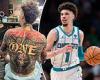 sport news Hornets star LaMelo Ball reveals giant back tattoo that features UFO and ... trends now