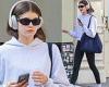 Kaia Gerber cuts a very sporty figure in a hoodie and leggings as she goes for ... trends now