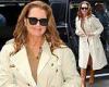 Brooke Shields, 58, is chic in an ivory coat as she heads into GMA where she ... trends now