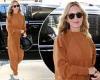 Emily Blunt is effortlessly fashionable in brown sweatsuit and white sneakers ... trends now