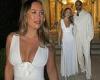 Kate Ferdinand shows off her amazing figure in a plunging white semi-sheer gown ... trends now