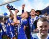 sport news It's not quite vodka Red Bull! Jamie Vardy chugs champagne as Leicester ... trends now
