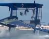 Spectacular footage shows US catamaran capsizing as crew are flung through the ...