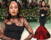 La La Anthony stuns in black lace Alexander McQueen gown with red floral ... trends now