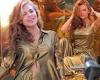 Eva Mendes sparkles in head-to-toe gold as she shares behind-the-scenes video ... trends now