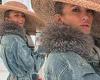 Jennifer Lopez models a giant straw hat during an 'exquisite moment' on a girls ... trends now