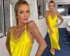 Amanda Holden poses up a storm as she goes braless in a yellow satin two-piece ... trends now