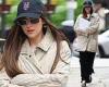 Dakota Johnson dons a Mets cap and sunglasses with a beige coat as she films ... trends now