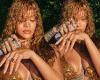 Rihanna is a golden goddess as she rocks a glittering bikini top and wet look ... trends now