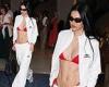 Amelia Gray Hamlin displays her svelte abs in tiny red bikini as she steps out ... trends now