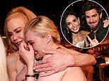 Nicole Kidman comforts tearful Elle Fanning as stars let loose behind the scenes at 2025 Golden Globes