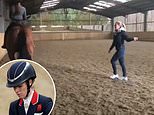 Revealed: The move Charlotte Dujardin is trying to teach her horse in distressing video that shows her whipping it 'like an elephant in a circus' - leading to her withdrawal from Paris Olympics