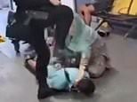 Revealed: How man ramming elderly woman with luggage trolley at Manchester Airport sparked 'altercation' that saw two men violently arrested by police... as Government's political violence tsar warns protesters against 'mob rule'